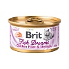 Брит Кеа ФИШ ДРИМС влажный корм для кошек с куриным филе и креветками, 80г, BRIT Fish Dreams