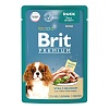 Брит Премиум влажный корм для собак мелких пород, кусочки в соусе с уткой и яблоком, 85г, BRIT Premium