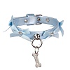 Ошейник для маленькой собачки МИНИ РИББОН, ширина 10мм, длина 30см, голубой, экокожа, GA350-30, FOR PETS ONLY Mini Ribbon