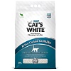 КЭТС ВАЙТ наполнитель для кошачьего туалета комкующийся, бентонитовый, с гранулами активированного угля для сверхконтроля за запахами, 10л, CAT’S WHITE Active Carbon Granules