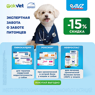 AVZ OkVet - 15% на новейшие ветпрепараты для собак и кошек!