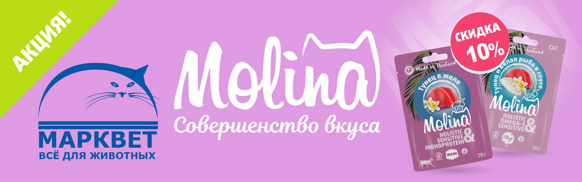 Molina паучи для кошек -10%