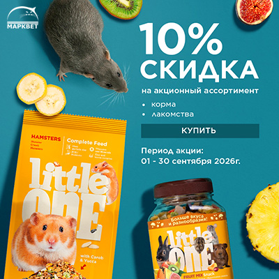 LITTLE ONE - 10% на корма и лакомства для грызунов!