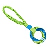Игрушка-перетяжка для собак КОЛЬЦО - СПИРАЛЬ ПЛЕТЕНОЕ на ручке, Ø12см, голубое/зеленое, полиэстер, MKR542205, MR. KRANCH