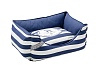 Лежак с бортом ХАНТЕР БИНЗ, размер M, хлопок, синий/белый, 80х60 см, HUNTER BINZ