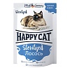 Хэппи Кэт влажный корм для стерилизованных кошек, кусочки в желе с лососем, 100г, HAPPY CAT