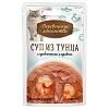 Деревенские Лакомства влажный корм для кошек, суп из тунца с креветками и крабом, 35г