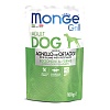 Монж ГРИЛЛ влажный корм для собак, кусочки в желе с ягненком и овощами, 100г, MONGE Grill