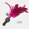 Игрушка для кошек ДУОБОЛЛ из спрессованной кошачьей мяты с перьями, 21см, розовый, 7050, JOYSER