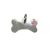 Украшение для собаки - медальон на ошейник КОСТОЧКА С РОЗОВОЙ ЛАПКОЙ, JF200, FPO Bijoux