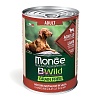Монж Би Вайлд ЭДАЛТ влажный корм для собак с ягненком, тыквой и кабачком, 400г, MONGE BWild Adult