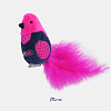 Игрушка для кошек сменная насадка ПТИЧКА со звуковым чипом, 19см, текстиль, розовая, 7065, JOYSER