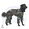 Комбинезон для собаки ХАСКИ, дождевик - камуфляж, без подкладки, на суку, длина спины 64см, обхват груди 82см, ТУЗИК