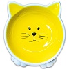 Миска для кошек МОРДОЧКА КОШКИ на ножках, 100мл, керамика, желтая, MKR639675, MR.KRANCH