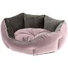 Лежак КВИН-60, для собак, 60 х 46 х 20см, велюр, розово-серый, 83406001, FERPLAST 