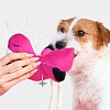 Игрушка для собак ФЛАМИНГО с канатом и пищалкой, 24см, ярко-розовый, полиэстер, MKR80261, MR.KRANCH