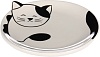 Миска для кошек РАВИ 80мл, с нескользящим дном, керамика, черно-белая, FL561278, FLAMINGO